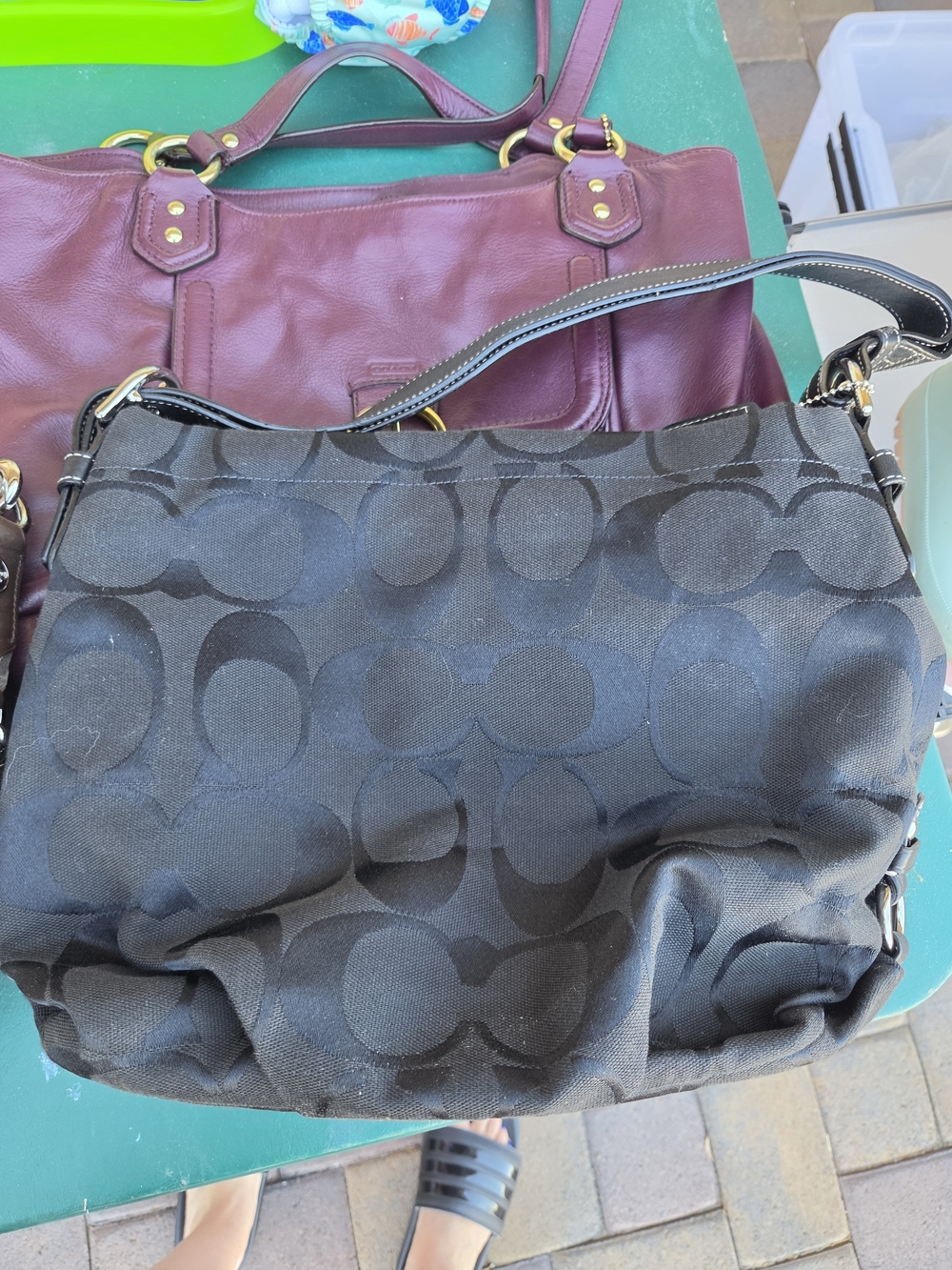 Coach Black Signature-Pattern Shoulder Bag